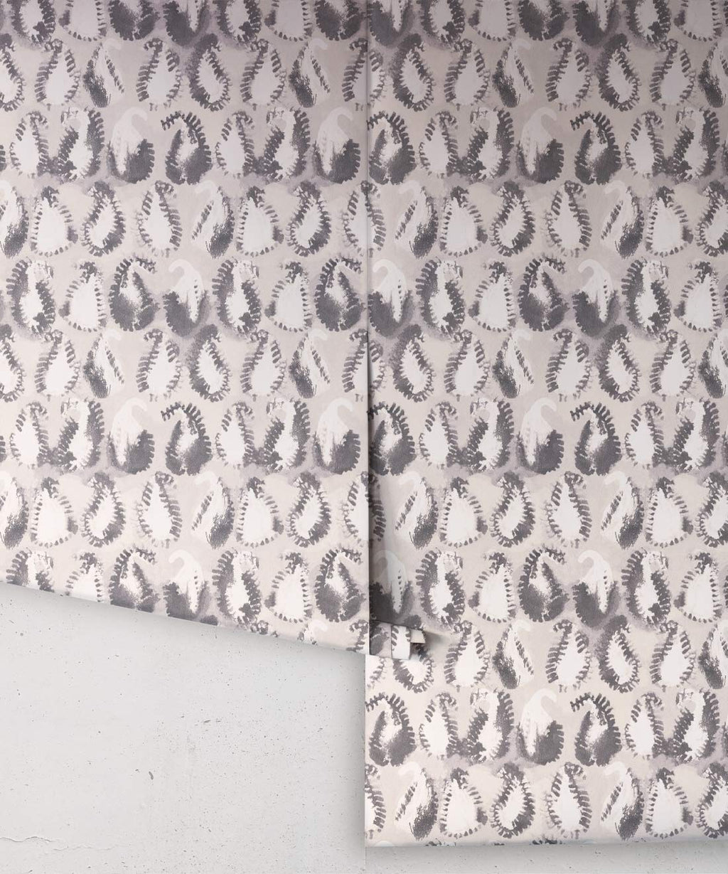 Shibori Paisley Wallpaper, Sand
