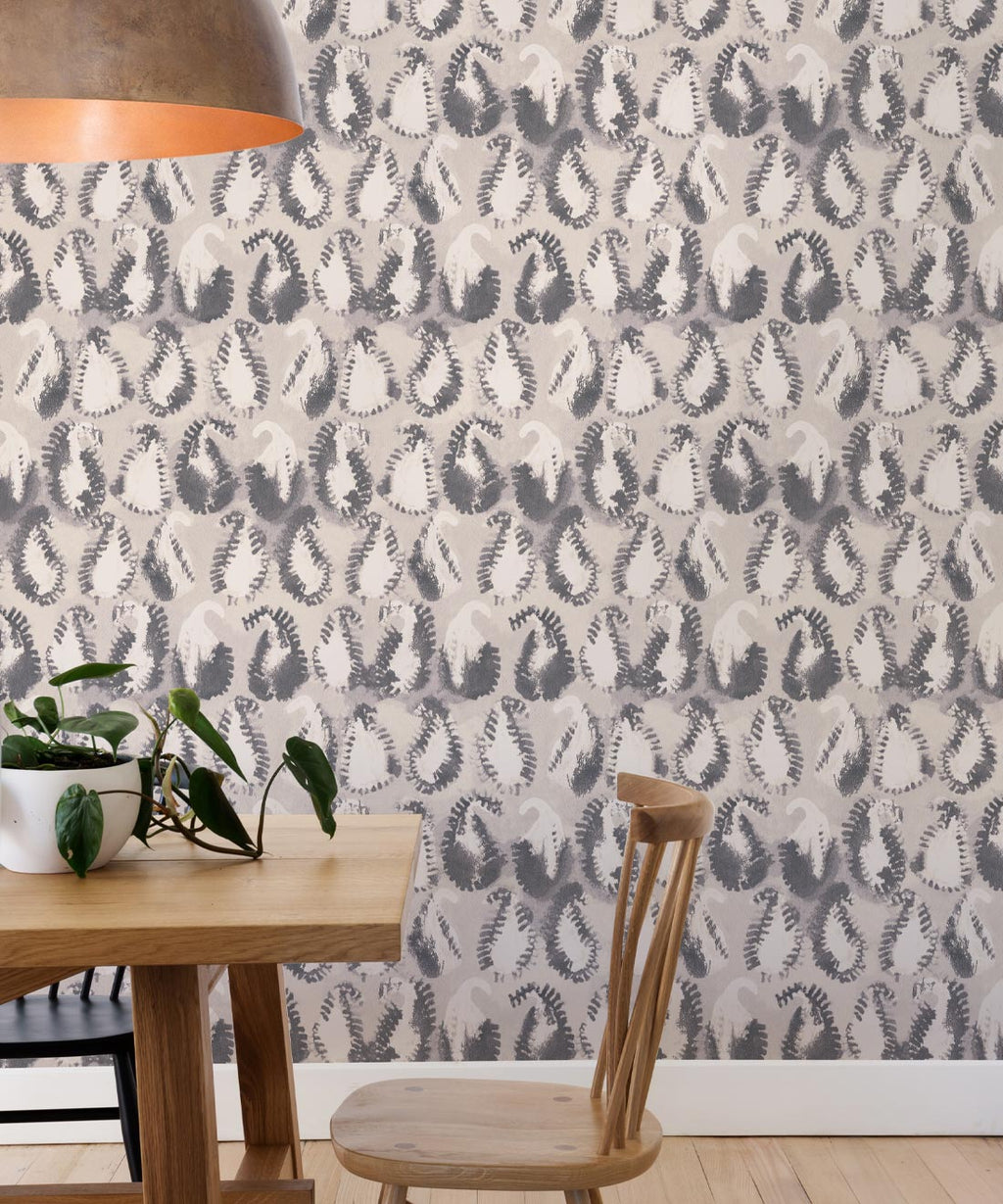 Shibori Paisley Wallpaper, Sand