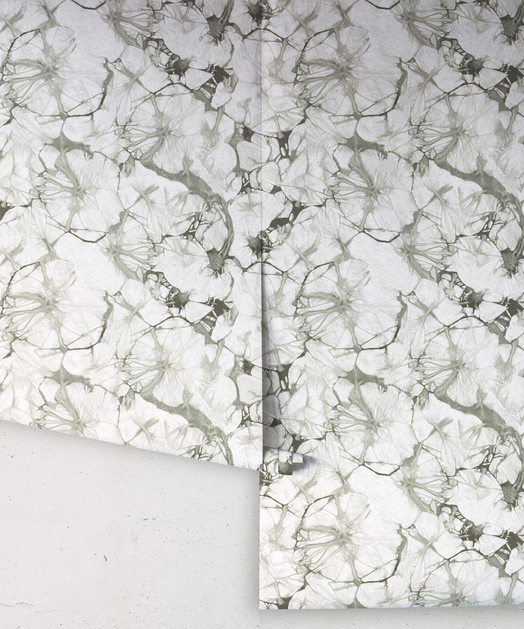 Poppy Wallpaper, Silver