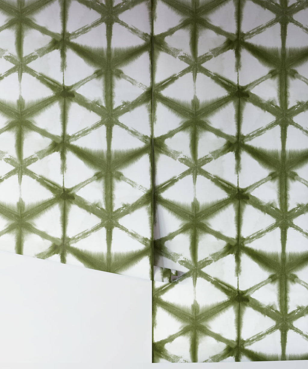 Shibori Star Wallpaper, Olive