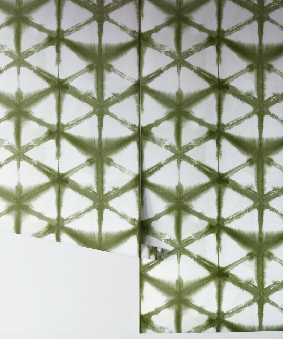 Shibori Star Wallpaper, Olive