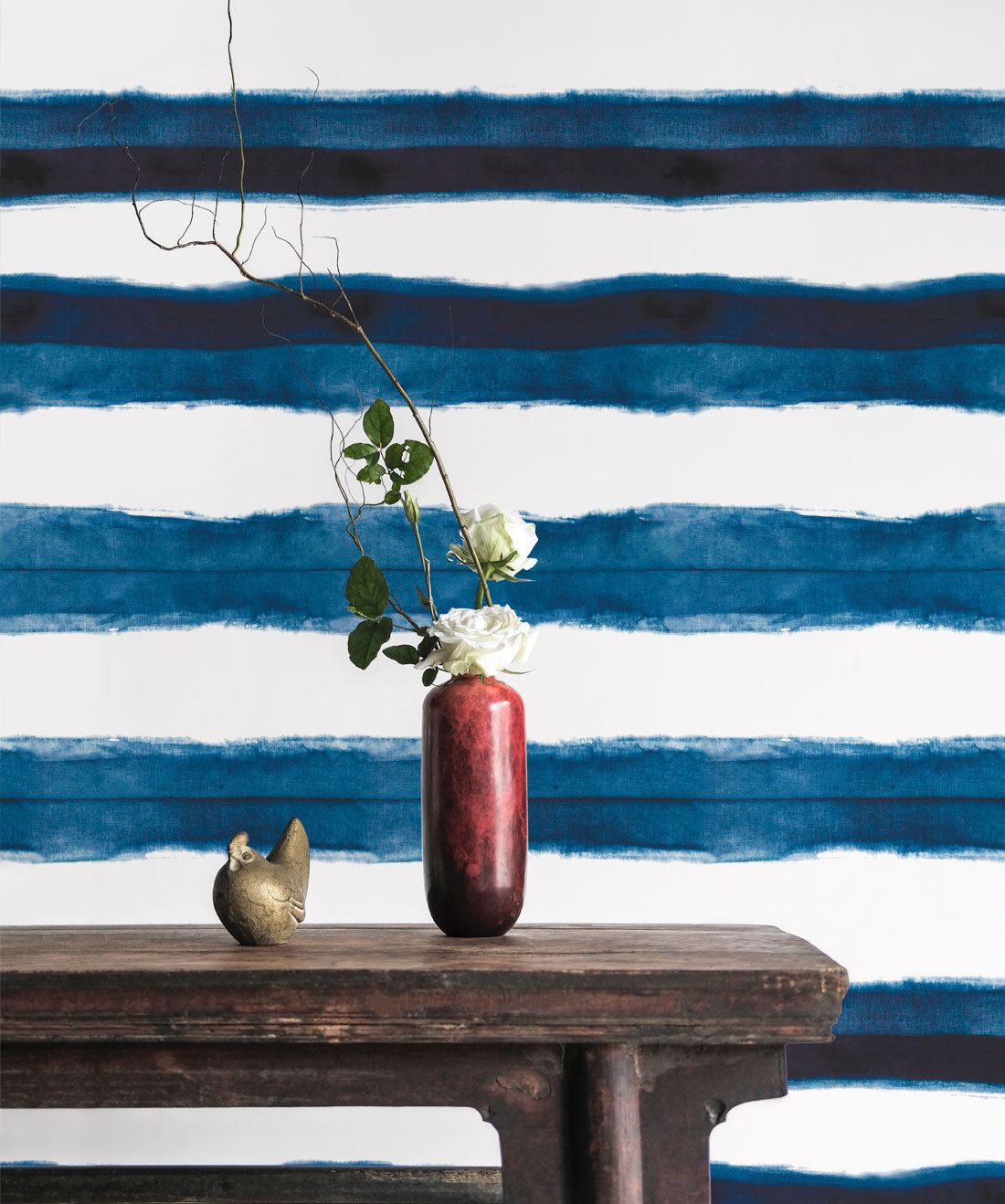 Shibori Stripe Wallpaper, Aleutian