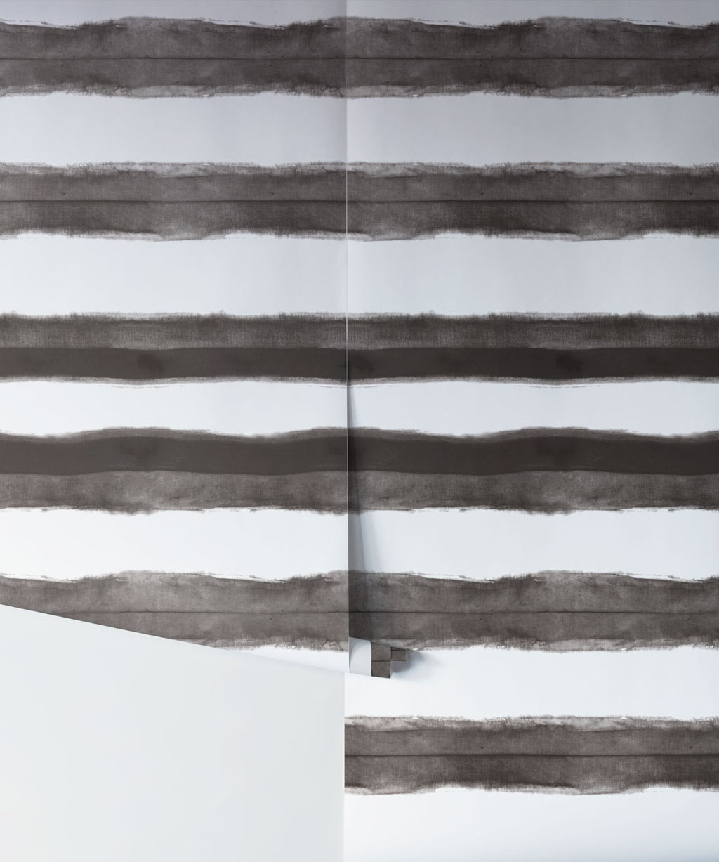 Shibori Stripe Wallpaper, Driftwood