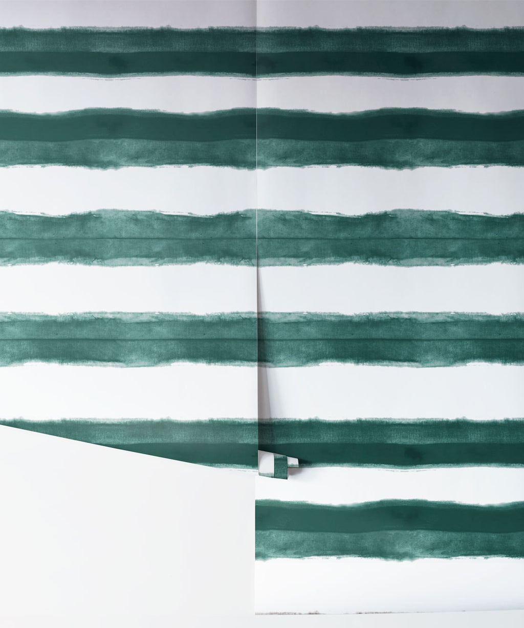 Shibori Stripe Wallpaper, Ocean
