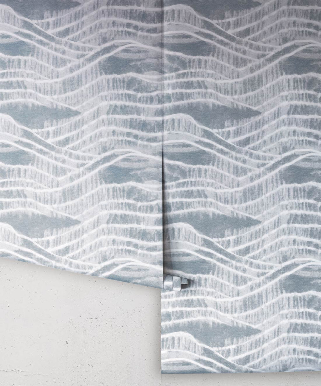 Vista Wallpaper, Washed Denim Reversed
