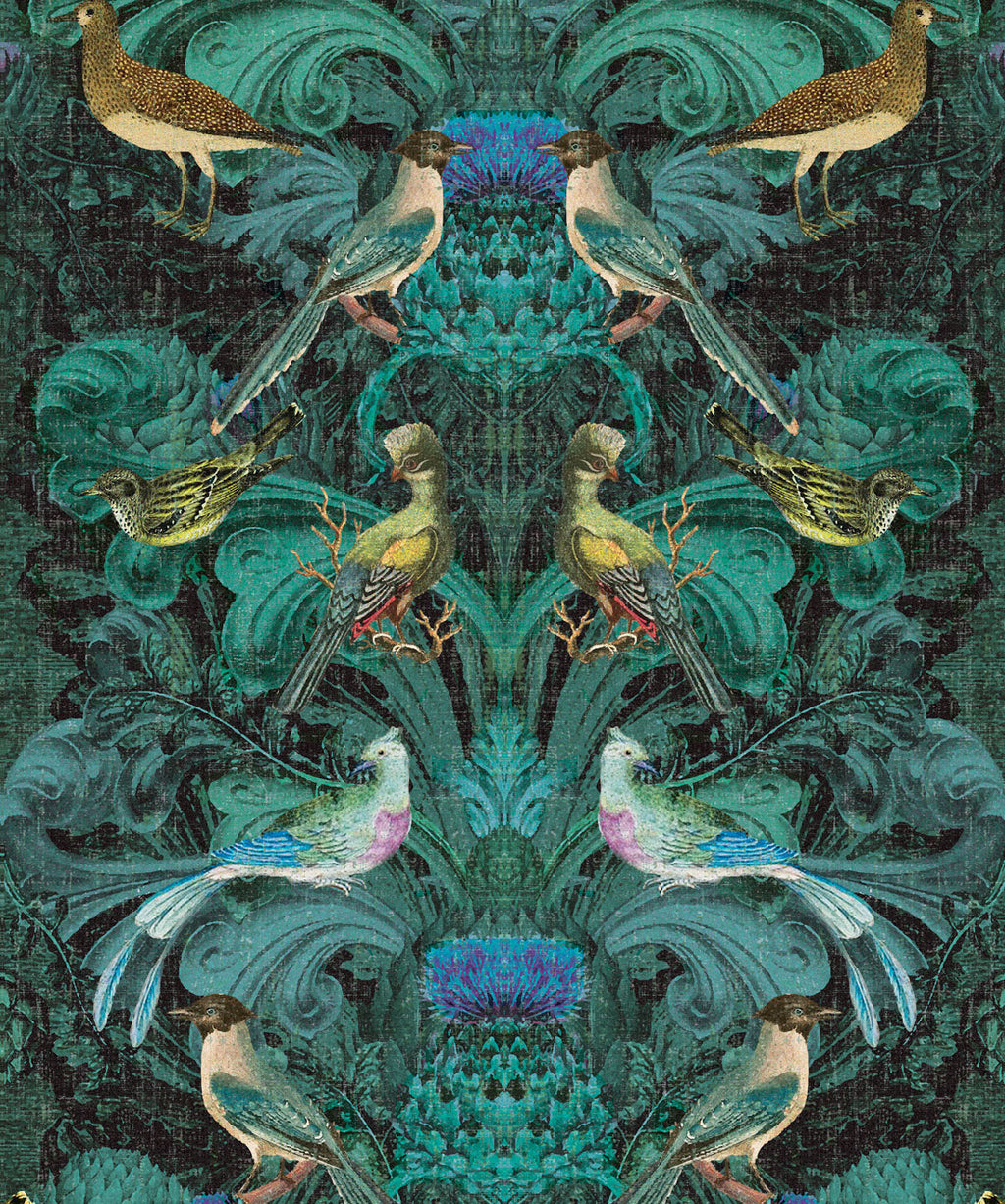 Birdlife Wallpaper, Blue