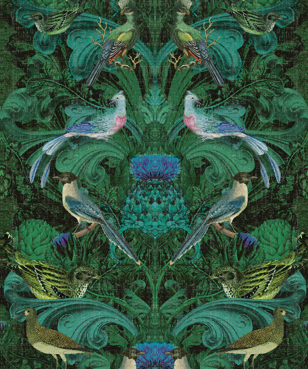 Birdlife Wallpaper, Green