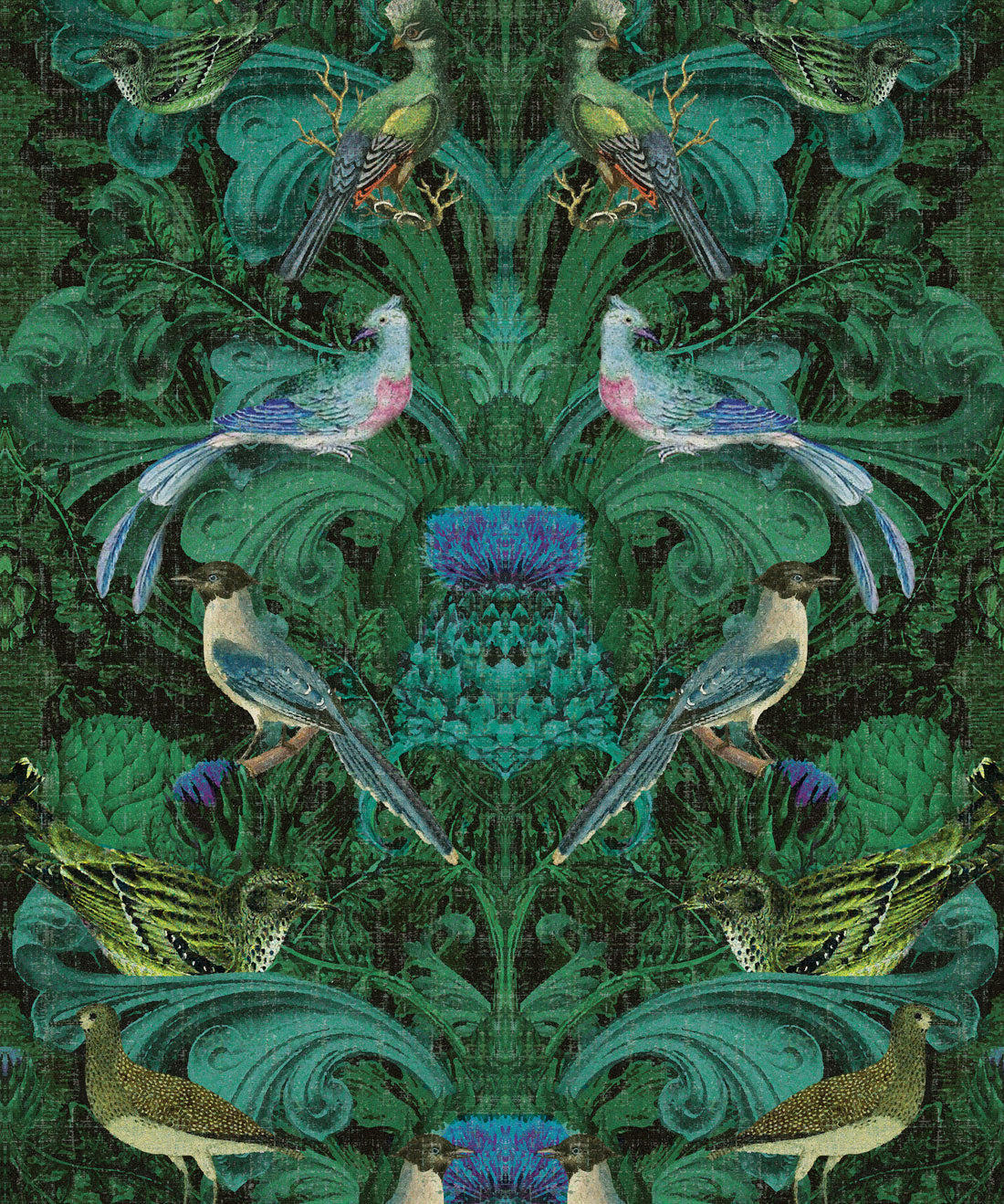Birdlife Wallpaper, Green