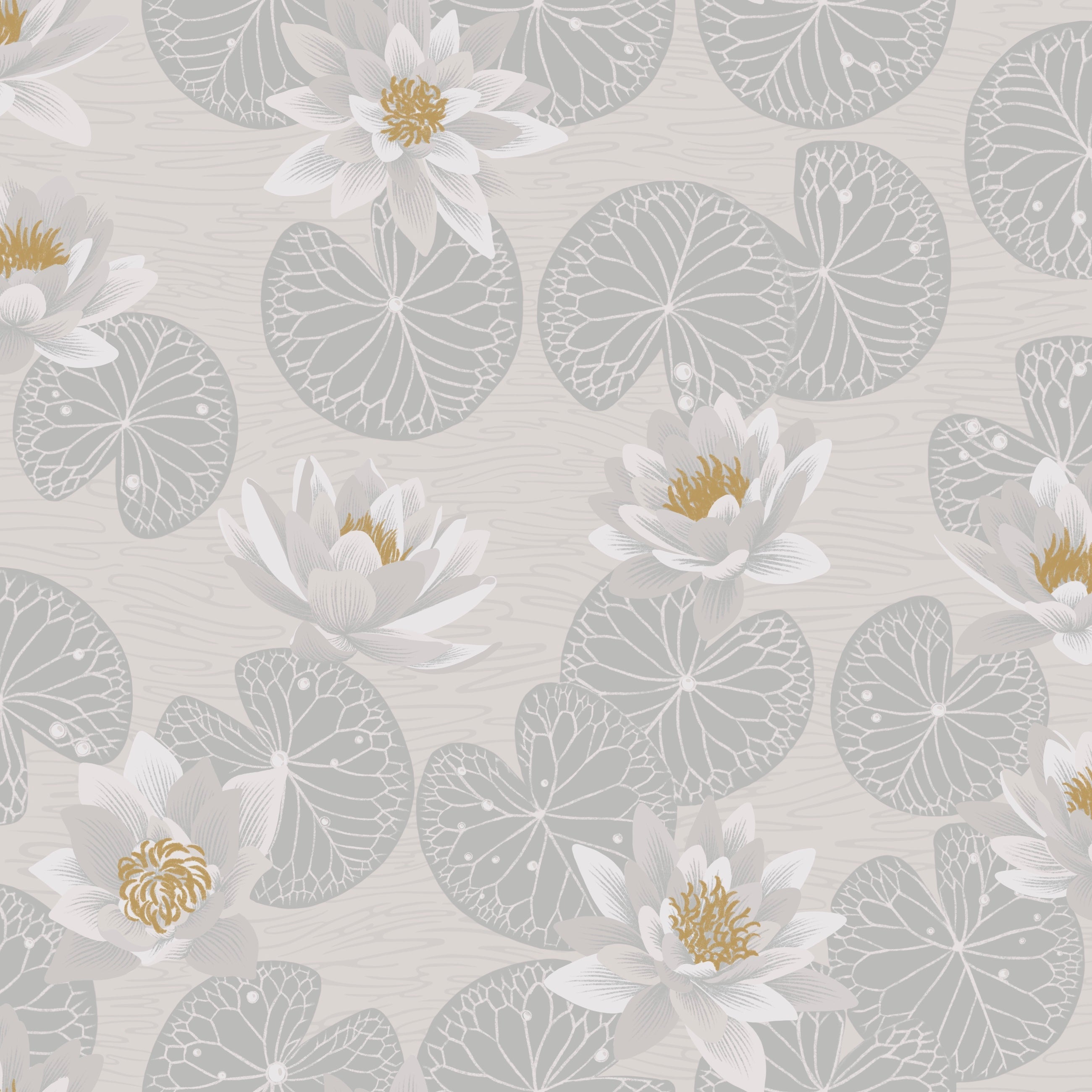 Water Lilies - Gray