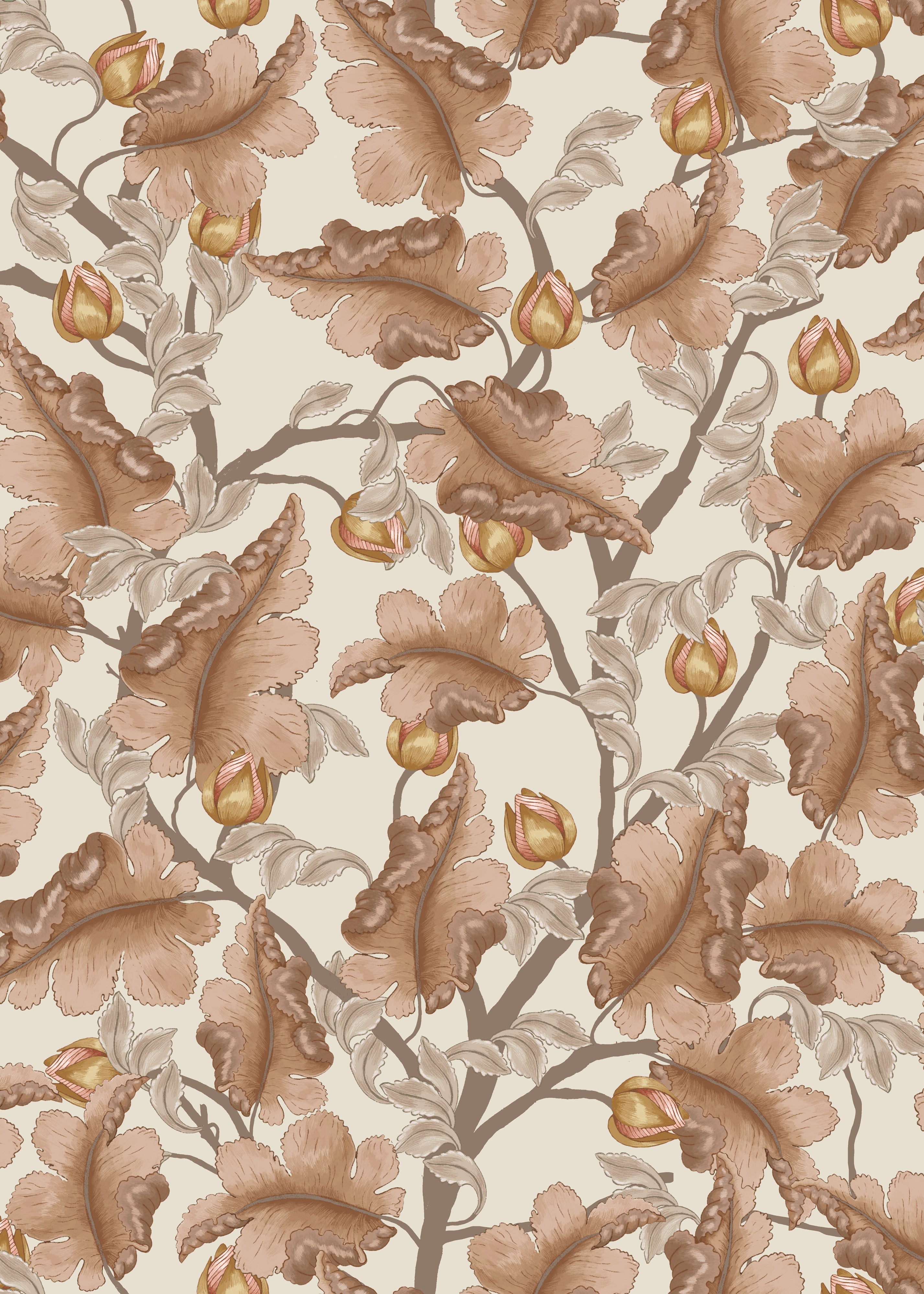 Ranunculus - Brown & Cream