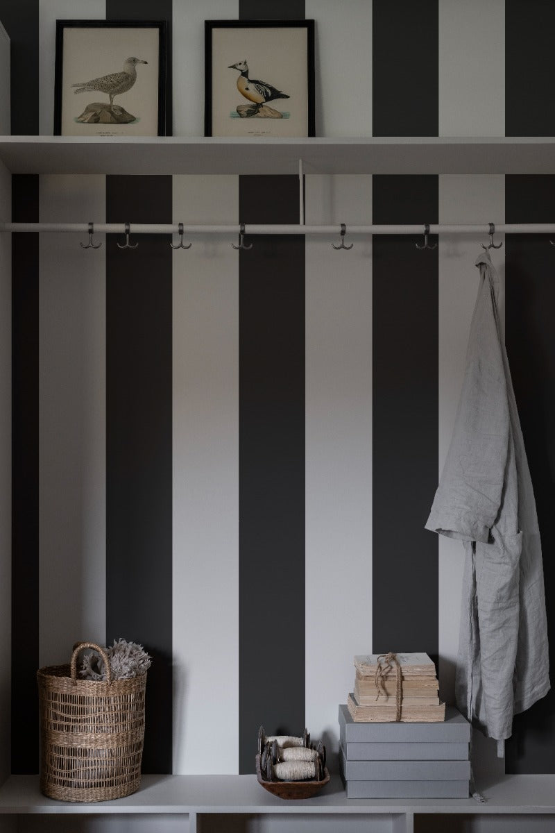 Bred rand Enfärgad & randig, Black