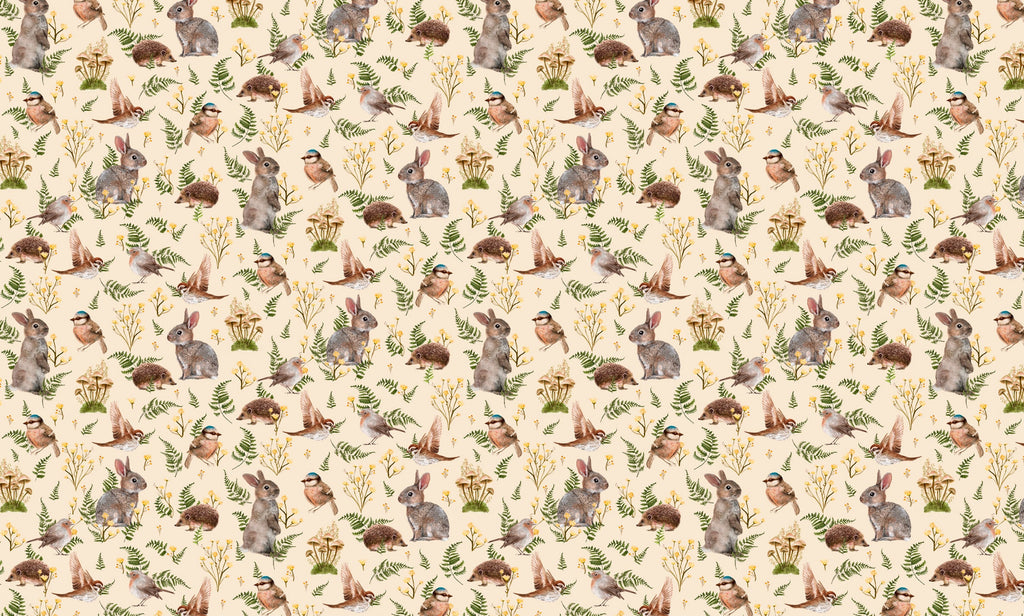 Birds & Bunnies - Ecru