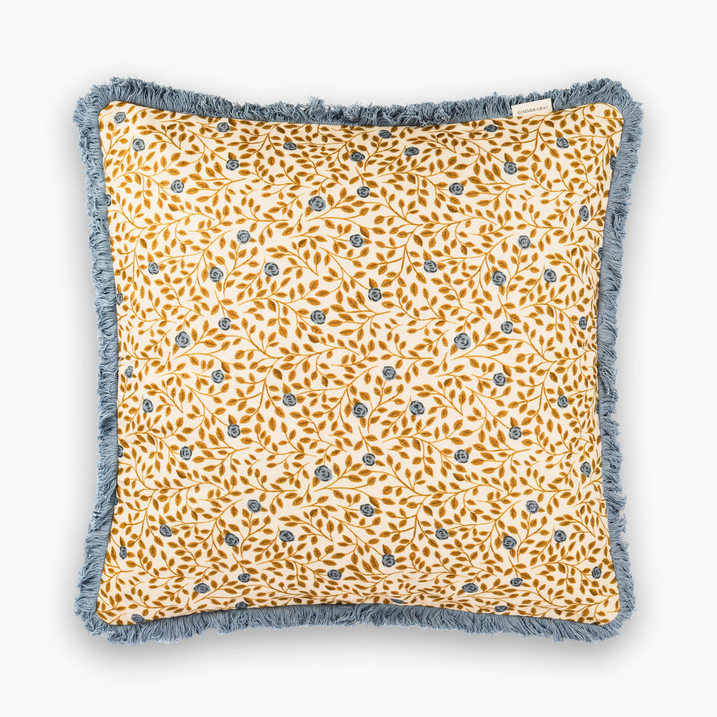 Linen Cushion Cover - Summer Gray - Climbing Rose