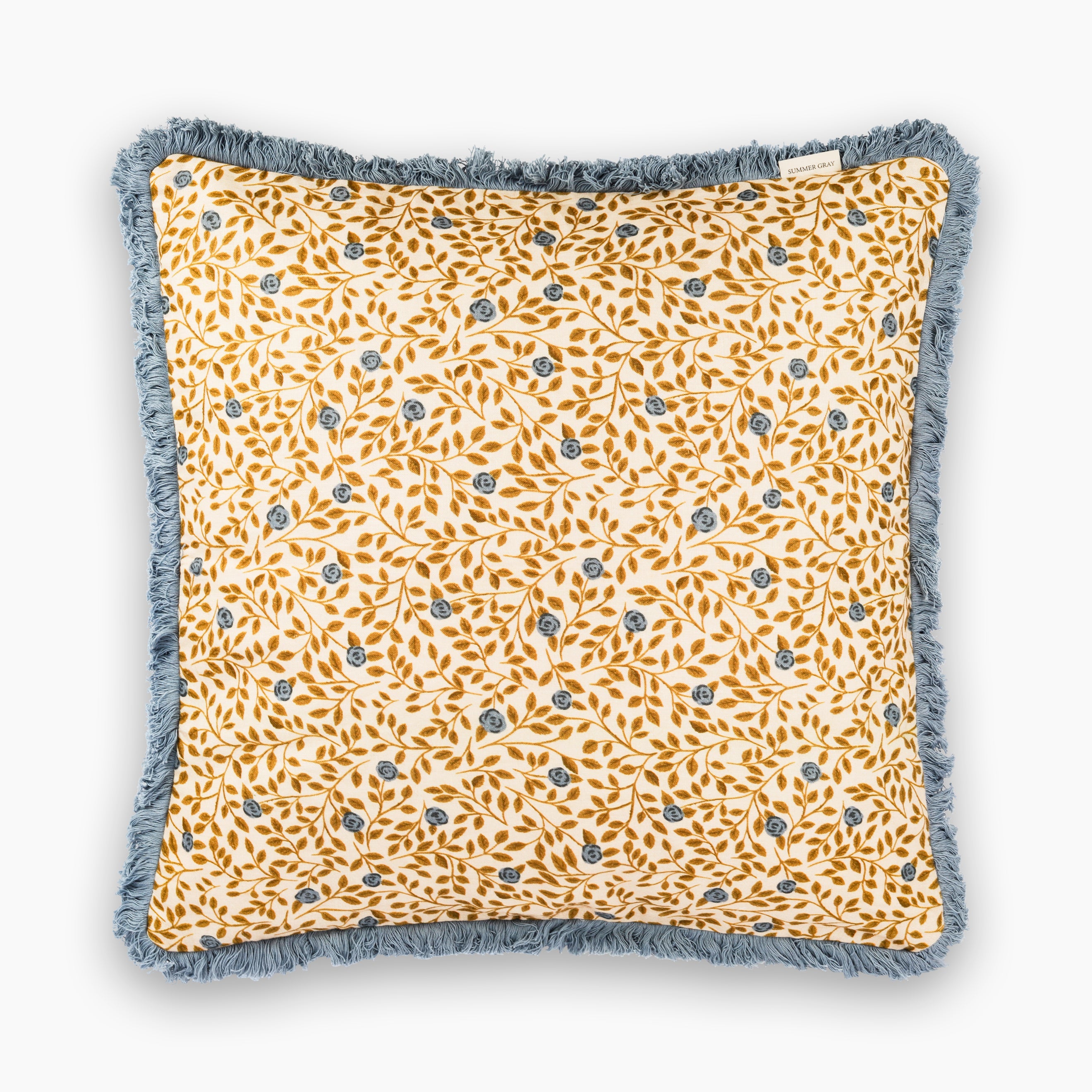 Linen Cushion Cover - Summer Gray - Climbing Rose