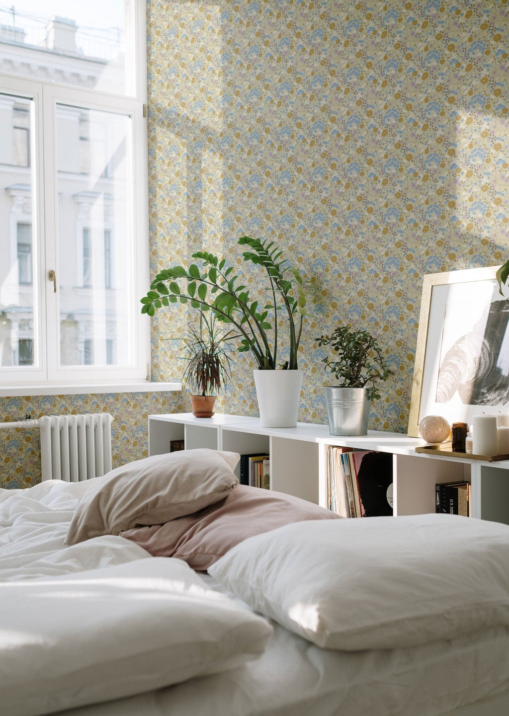 Summer Gray Wallpaper - Doris - Lilac & Mustard (Outlet)