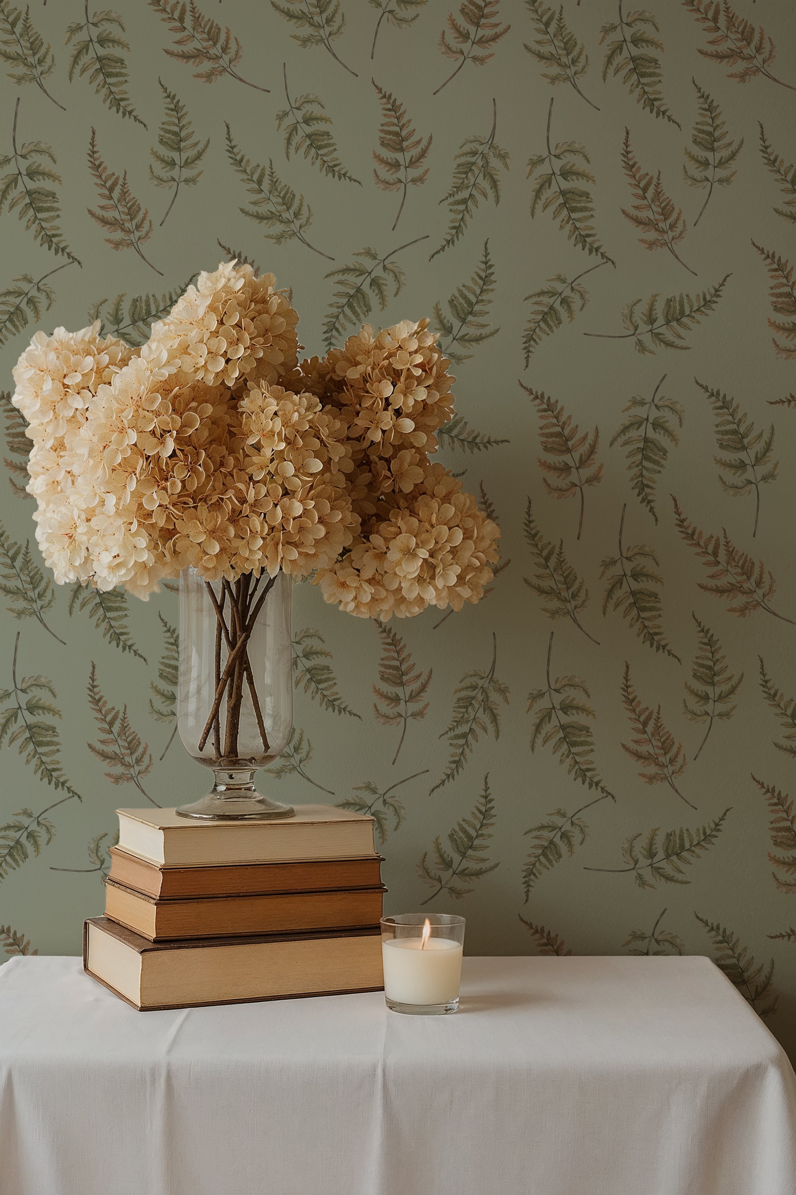 Falling Ferns - Earthy Green