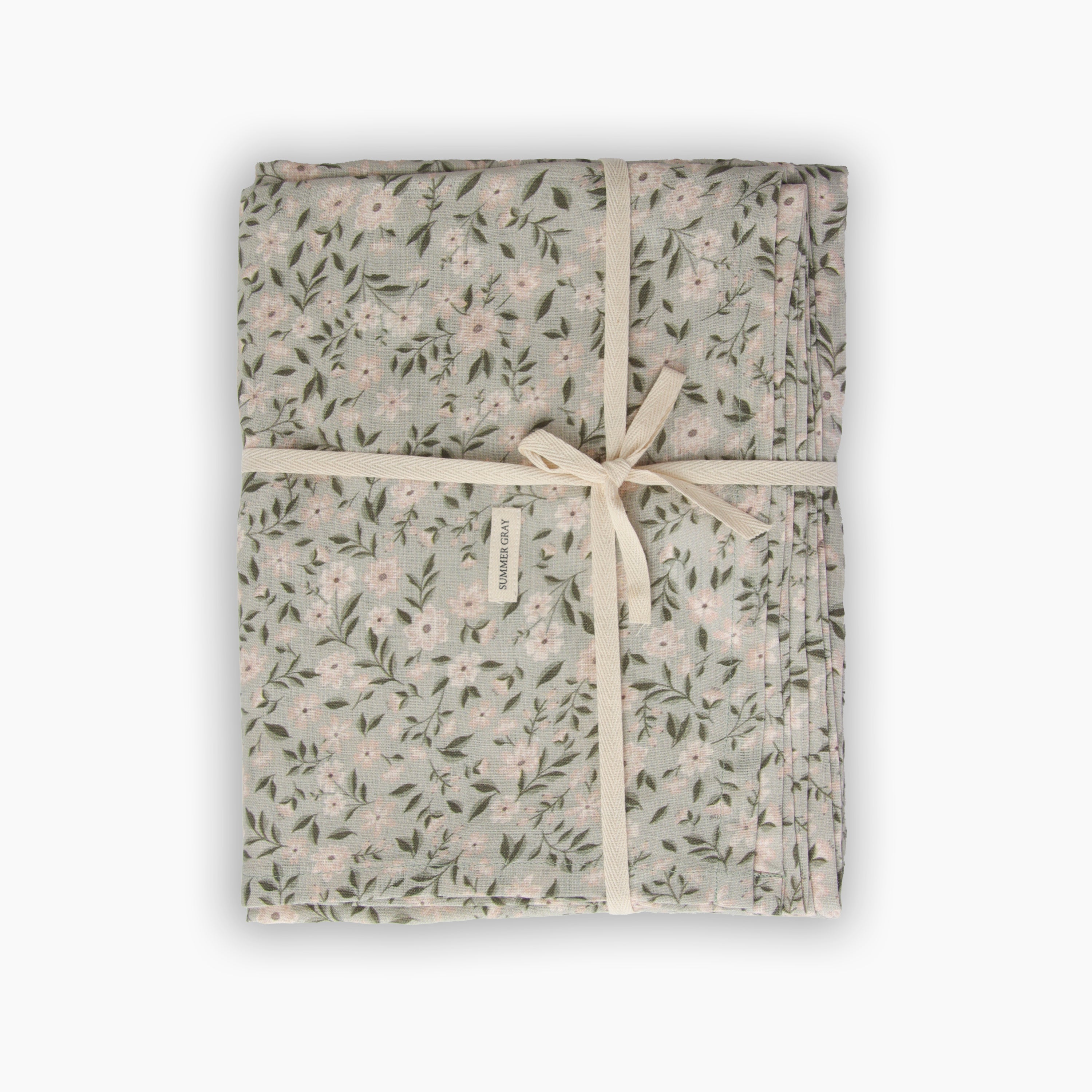 Linen Table Cloth - Summer Gray - Freja Meadow