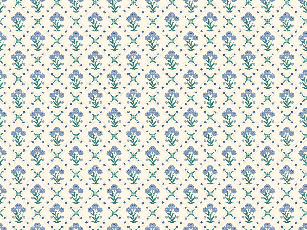 Floral Trellis - Sky