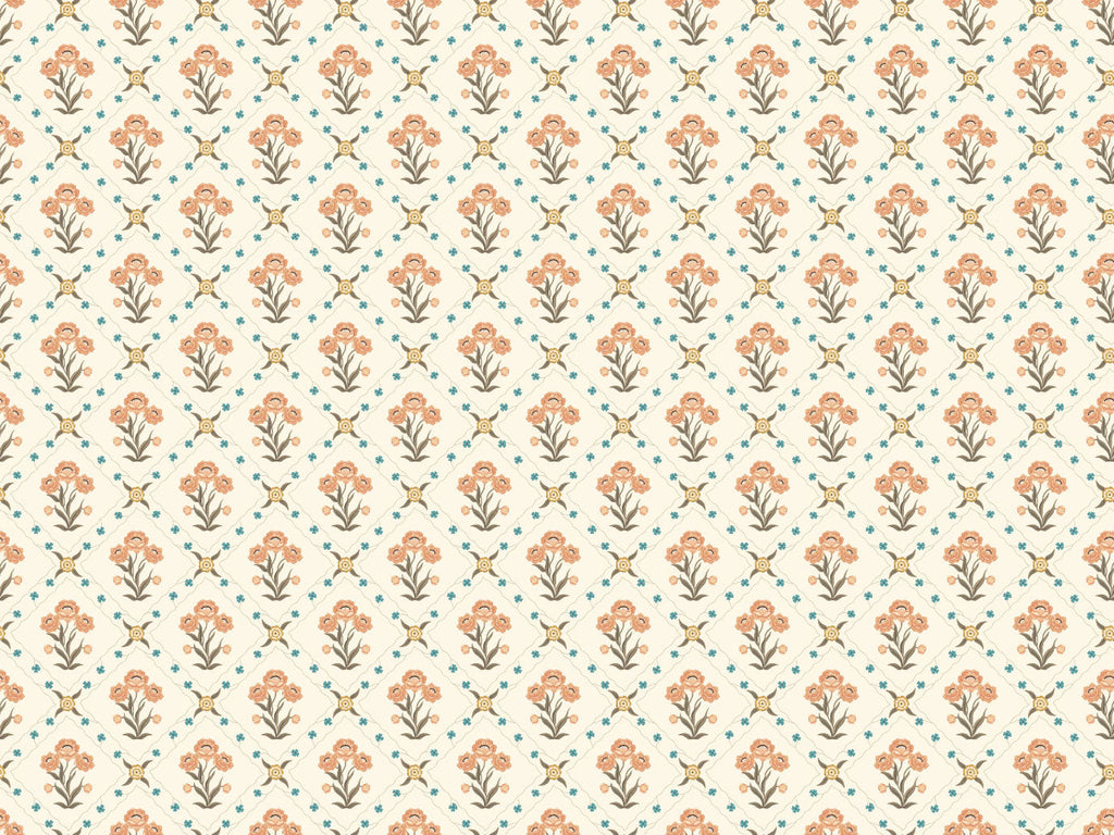 Floral Trellis - Apricot