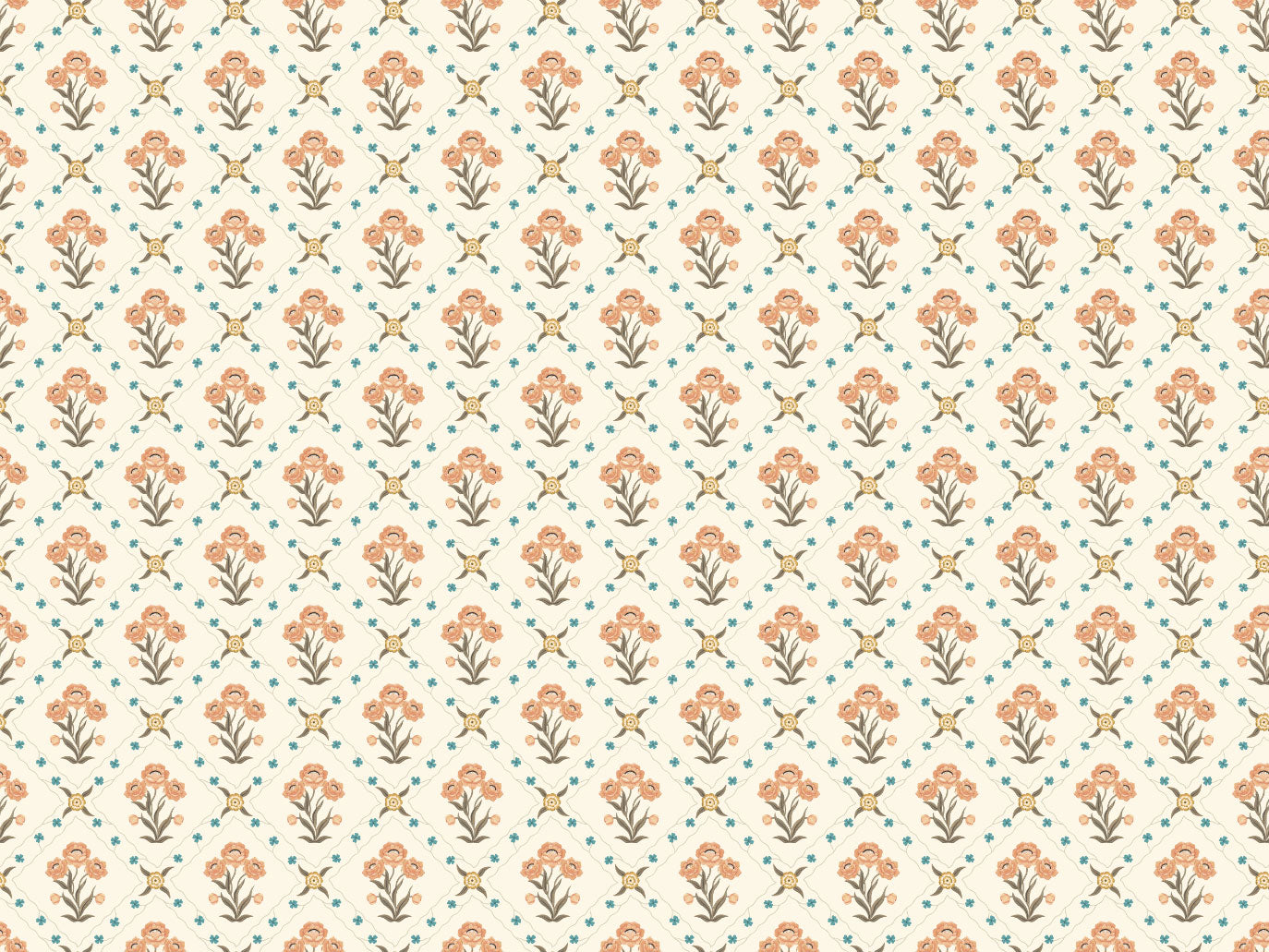 Floral Trellis - Apricot (Outlet)