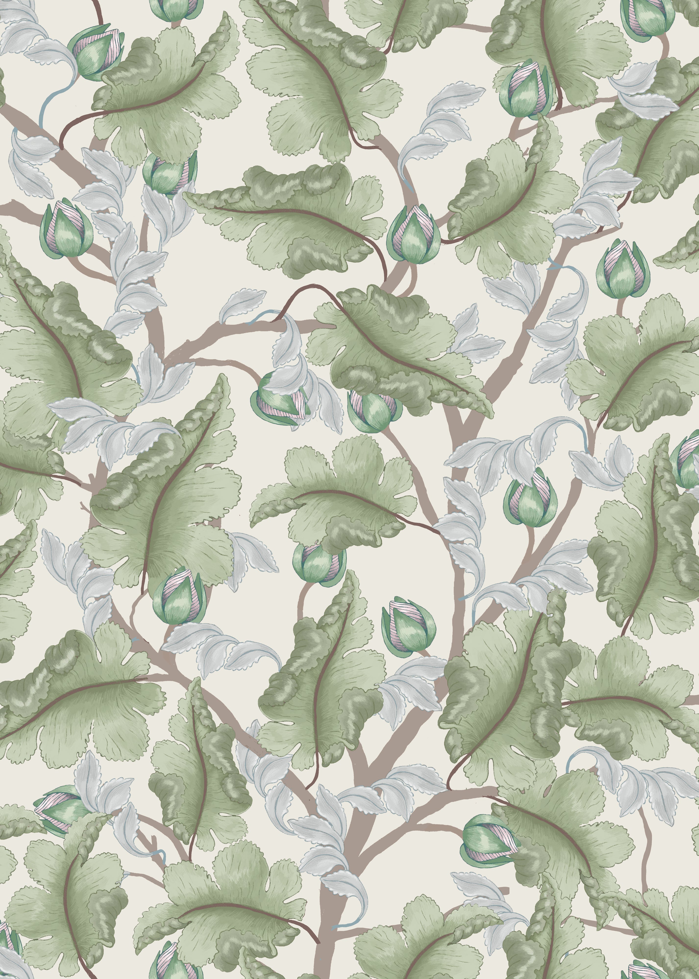 Ranunculus - Cream & Green